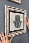 Oscar Stone Decor Çerçeveli Tablo Taş Duvar Dekoru 30 X 30 Cm Fatma Ana Eli Nazar Sadakat Çizimi