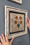 Oscar Stone Decor Çerçeveli Tablo Taş Duvar Dekoru 30 X 30 Cm Ebruli Çiçek Tasarım Tablo