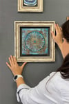 Oscar Stone Decor Çerçeveli Tablo Taş Duvar Dekoru 30 X 30 Cm Eskitme Tablo