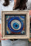 Oscar Stone Decor Çerçeveli Tablo Taş Duvar Dekoru 30 X 30 Cm Nazar Boncuğu Tablosu