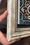 Oscar Stone Decor Çerçeveli Tablo Taş Duvar Dekoru 30 X 30 Cm Tavus Kuşu Çini Seramik