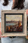 Oscar Stone Decor Çerçeveli Tablo Taş Duvar Dekoru 30 x 30 cm İstanbul Galata Manzarası
