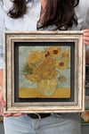 Oscar Stone Decor Çerçeveli Tablo Taş Duvar Dekoru 30 X 30 Cm Van Gogh Saksıda Ay Çiçekleri