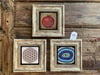 Oscar Stone Decor Çerçeveli Taş Duvar Dekoru Tablo 3'lü Set 20x20cm Nar Dua Nazar Göz Yaşam Çiçeği