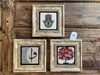 Oscar Stone Decor Çerçeveli Taş Duvar  Dekoru 20 x 20 cm 3 lü set Fatma Ana Eli  Vav Elif  Nar Ağacı