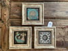 Oscar Stone Decor Çerçeveli Taş Duvar Dekoru Tablo 3'lü Set 20x20cm Şahmeran Desen Yaşam Çiçeği