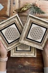 Oscar Stone Decor Çerçeveli Taş Duvar Dekoru Tablo 20x20cm 3'lü Set Yaşam Çiçeği
