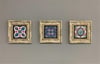 Oscar Stone Decor Çerçeveli Taş Duvar  Dekoru 20 x 20 cm Çini Desen 3 lü set