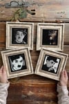 Oscar Stone Decor Çerçeveli Taş Tablo Duvar Dekoru 20x20cm 4'lü Set Charlie Chaplin Seti