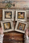 Oscar Stone Decor Çerçeveli Taş Tablo Duvar Dekoru 20x20cm 4'lü Set Gustav Klimt Tabloları