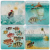 OSCAR STONE DECOR FISH WORLD 4'lü DOĞALTAŞ BARDAK ALTLIĞI / BA525 (COASTER)