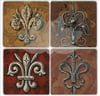 OSCAR STONE DECOR FLEUR DE LİS 4'lü DOĞALTAŞ BARDAK ALTLIĞI / BA178 (COASTER)