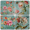 OSCAR STONE DECOR FLORALSET 4'lü DOĞALTAŞ BARDAK ALTLIĞI / BA457 (COASTER)
