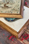Oscar Stone Decor Masif (Ahşap) Çerçeveli 3'lü Set Taş Tablo Pano 28x28 cm Fatma Ana Allah Nar Dua