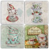 OSCAR STONE DECOR MY CUPS 4'lü DOĞALTAŞ BARDAK ALTLIĞI / BA458 (COASTER)