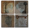 OSCAR STONE DECOR OLD KEYS. 4'lü DOĞALTAŞ BARDAK ALTLIĞI / BA132 (COASTER)