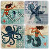 OSCAR STONE DECOR SEASHORE 4'lü DOĞALTAŞ BARDAK ALTLIĞI / BA281 (COASTER)
