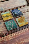 Oscar Stone Decor Taş Bardak Altlığı Stone Coasters - 4lü Set Vincent van Gogh Yıldızlı Gece