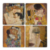 Oscar Stone Decor Taş Bardak Altlığı Stone Coasters - 4lü Set Gustav Klimt Tabloları