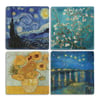 Oscar Stone Decor Taş Bardak Altlığı Stone Coasters - 4lü Set Vincent van Gogh Tabloları