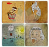 OSCAR STONE DECOR TOPOGRAT 4'lü DOĞALTAŞ BARDAK ALTLIĞI / BA089 (COASTER)