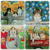 OSCAR STONE DECOR TOWN CAT 4'lü DOĞALTAŞ BARDAK ALTLIĞI / BA489 (COASTER)