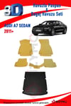 Audi A7 Sedan 2011+ Bej Havuzlu Paspas ve Bagaj Seti Bizymo