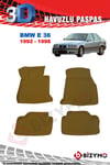 BMW 3 Serisi E36 1992-1998 Bej 3D Havuzlu Paspas Takımı Bizymo