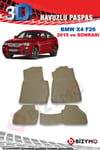 BMW X4 2015 ve Sonrası Bej 3D Havuzlu Paspas Takımı Bizymo