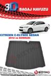 Citroen C-Elysee Sedan 2012 Ve Sonrası 3D Bagaj Havuzu Bizymo