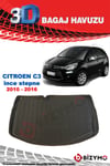 Citroen C3 Hb (İnce Stepne) 2010-2016 3D Bagaj Havuzu Bizymo
