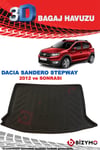 Dacia Sandero 2008-2012 3D Bagaj Havuzu Bizymo