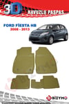 Ford Fiesta 2008-2013 3D Havuzlu Bej Paspas Takımı Bizymo
