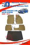 Ford Focus 2 Hb (Kalin Stepne) 2005-2011 Bej Paspas ve Bagaj Havuzu Seti
