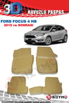 Ford Focus 4 Hb 2015 ve Sonrası 3D Bej Paspas Takımı Bizymo
