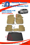 Ford Focus 4 Hb (Kalin Stepne) 2015 Ve Sonrası Bej Paspas ve Bagaj Havuzu Seti