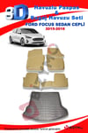 Ford Focus 4 Sedan Cepli 2015-18 Bej Havuzlu Paspas ve Bagaj Seti Bizymo