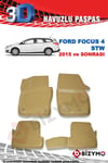Ford Focus 4 Stw 2015 Ve Sonrası 3D Bej Paspas Takımı Bizymo