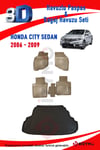 Honda City Sedan 2006-2009 Bej Havuzlu Paspas ve Bagaj Seti Bizymo
