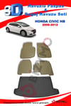 Honda Civic Hb 2006-2012 Bej Havuzlu Paspas ve Bagaj Seti Bizymo