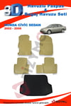 Honda Civic Sedan 2002-2006 Bej Paspas ve Bagaj Havuzu Seti