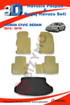 Honda Civic Sedan 2012-2016 Bej Paspas ve Bagaj Havuzu Seti