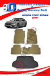 Honda Civic Sedan 2016+ Bej Havuzlu Paspas ve Bagaj Seti Bizymo