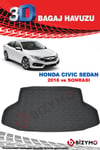 Honda Civic Sedan 2016 Ve Sonrası 3D Bagaj Havuzu Bizymo