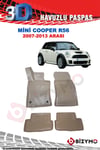 Mini Cooper R56 2007-2013 Bej 3D Havuzlu Paspas Takımı Bizymo