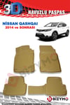 Nissan Qashqai 2014 ve Sonrası 3D Bej Paspas Takımı Bizymo