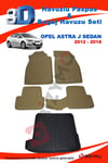 Opel Astra J Sedan 2012-2018 3D Bej Paspas ve Siyah Bagaj Havuzu