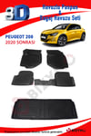 Peugeot 208 2020+ 3D Paspas ve Bagaj Havuzu Seti