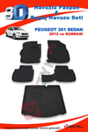 Peugeot 301 Sedan 2012 Ve Sonrası Paspas Ve Bagaj Havuzu Seti