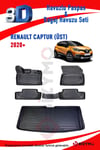 Renault Captur 2020+ 3D Havuzlu Paspas ve Üst Bagaj Havuzu Seti